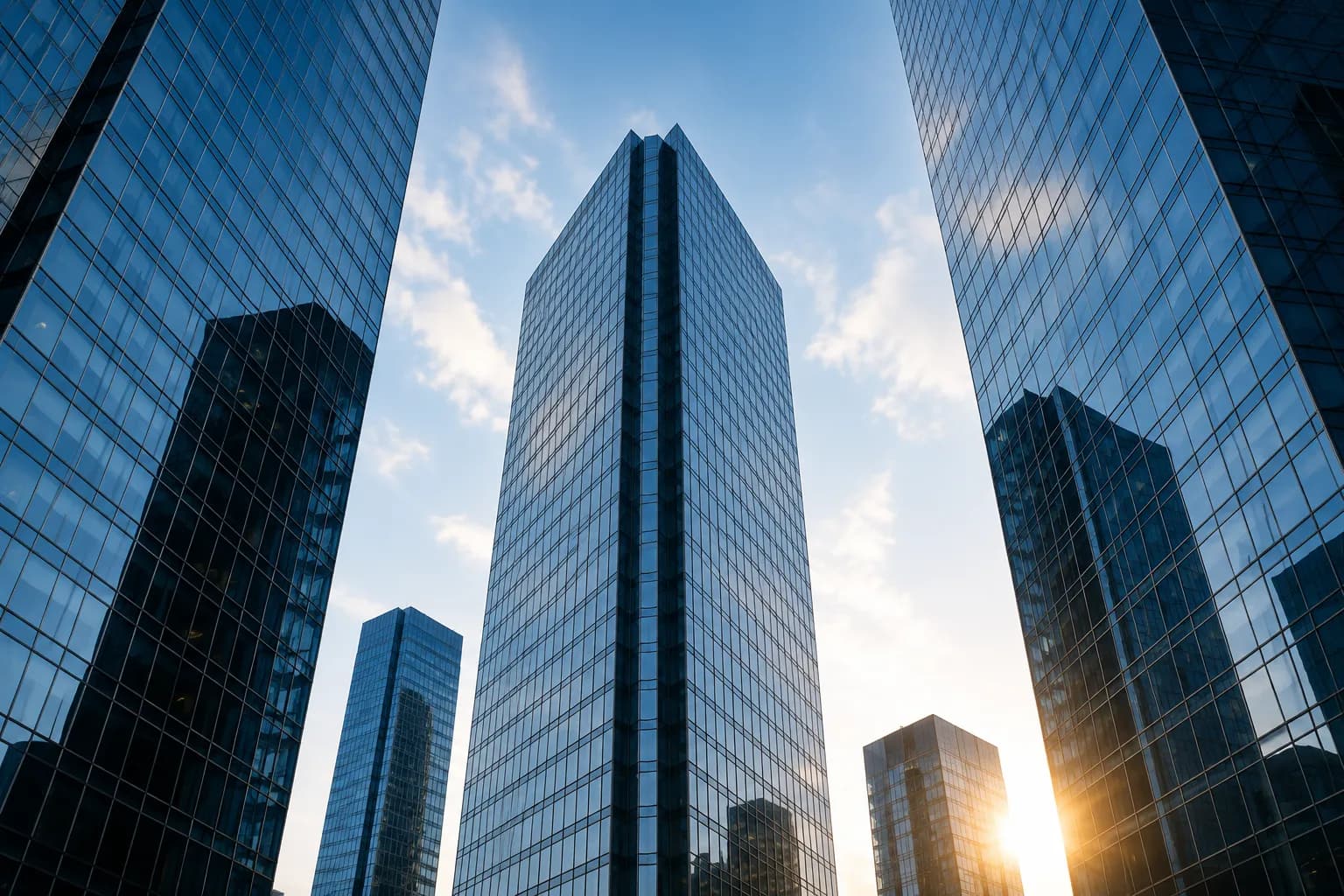Tours de verre du quartier d'affaires